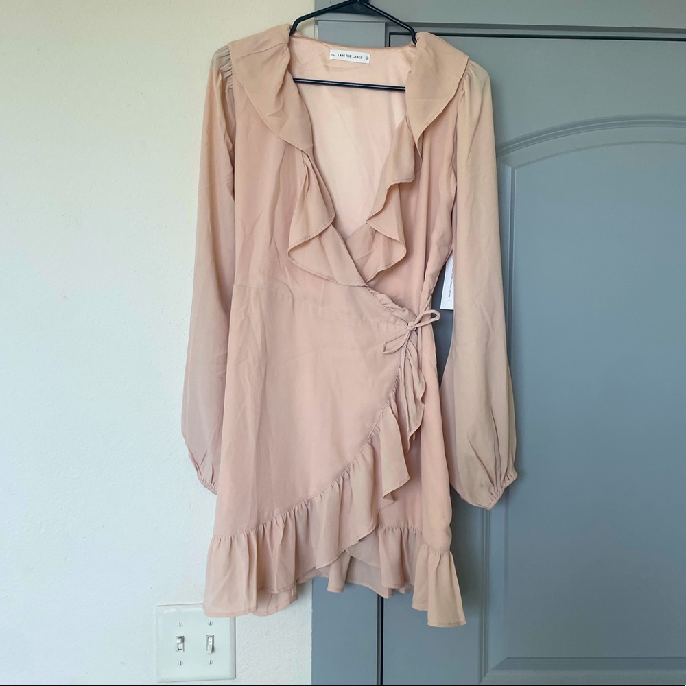 Lani the label - Amanda Stanton brand- Brand new rose pink wrap tie dress Size S